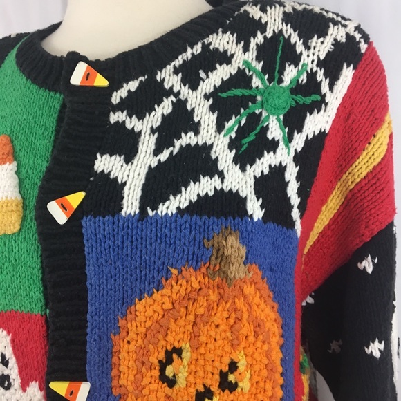 Eagleâs Eye | Sweaters | Hand Knit Halloween Cardigan Sweater | Poshmark